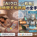 【AIクローン戦略】プロラインフリー×Google AI Studioで実現する24時間不労所得の全手法