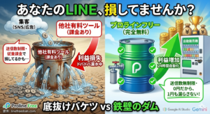 LINE集客の「バケツの穴」を塞げ！プロラインフリーで実現する損失ゼロの自動収益化