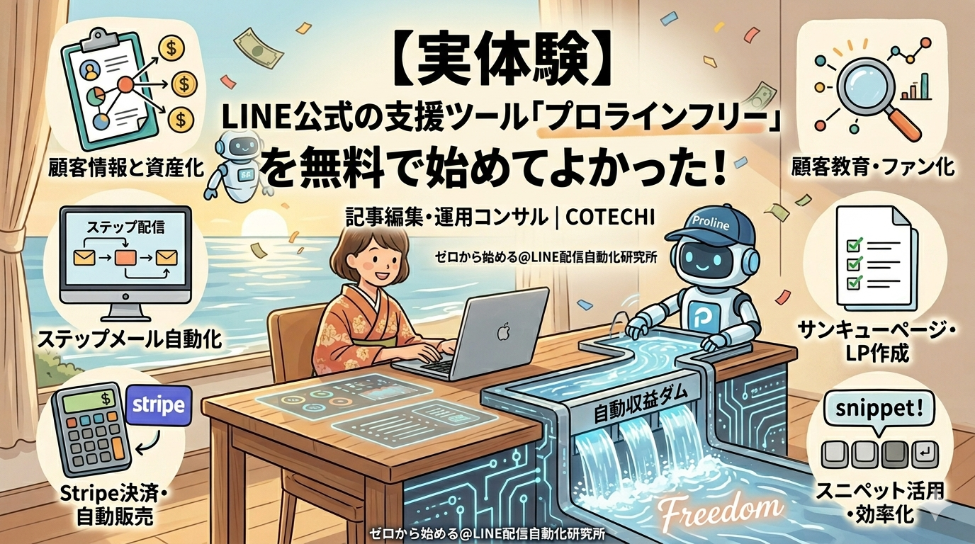 【実体験】LINE公式の支援ツール「プロラインフリー」を無料で始めてよかった！